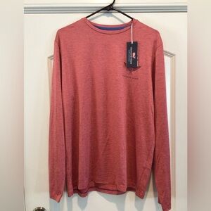 Vineyard Vines Men's Long-Sleeve Performance Crewneck in Dusty Rose Heather